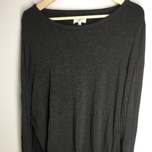 Lou & Grey Pullover Solid Gray Split Side Soft